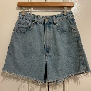 Zara High Waist A-Line Shorts Light Wash 27/4